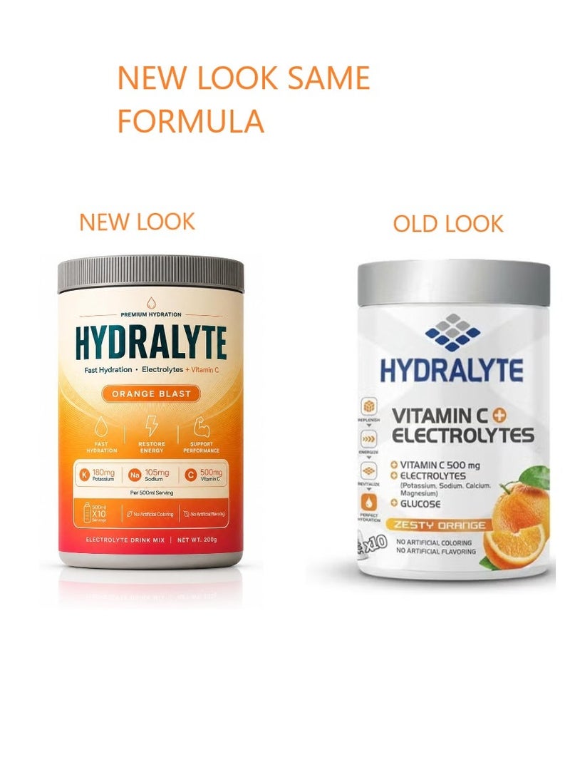Hydralyte Vitamin C + Electrolyte Hydration Sports Drink Powder Orange Flavor Jar, 200 Gm | 20 Servings Per Container (250ML) | Natural Electrolyte Replacement Supplement | Fast Rehydration - Image 3