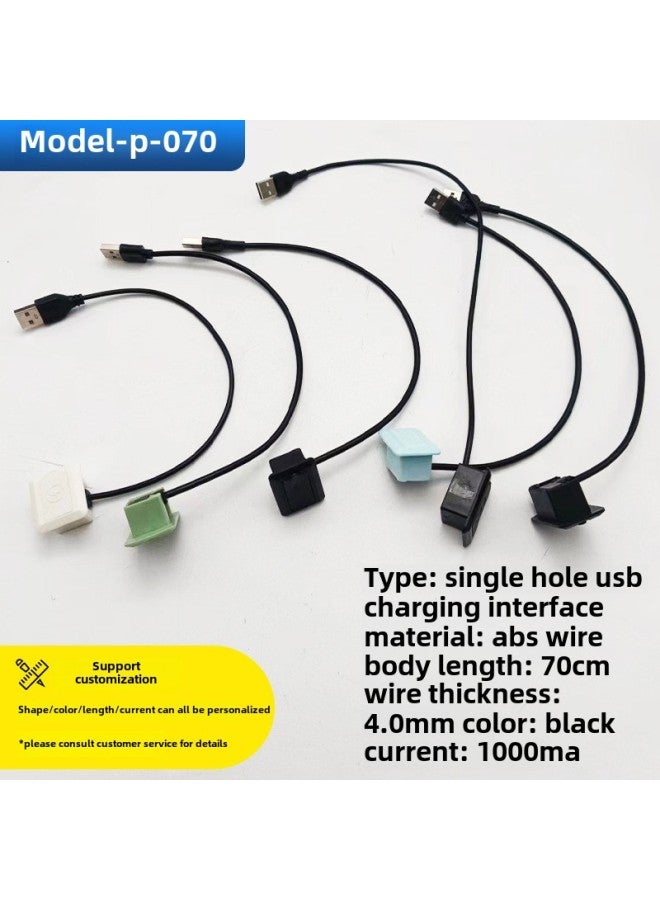 Luggage USB Charging Cable Backpack Extension Cable External Charging Interface USB Data Cable Shell Accessories Wholesale-Color:Model-jp-070 (normal)  - Image 1