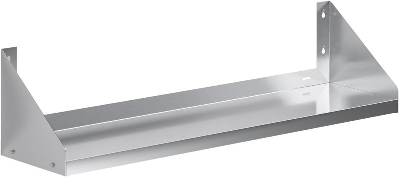 AmGood Stainless Steel Wall Shelf with Side Guards (48" Long x 12" Deep) - Image 1