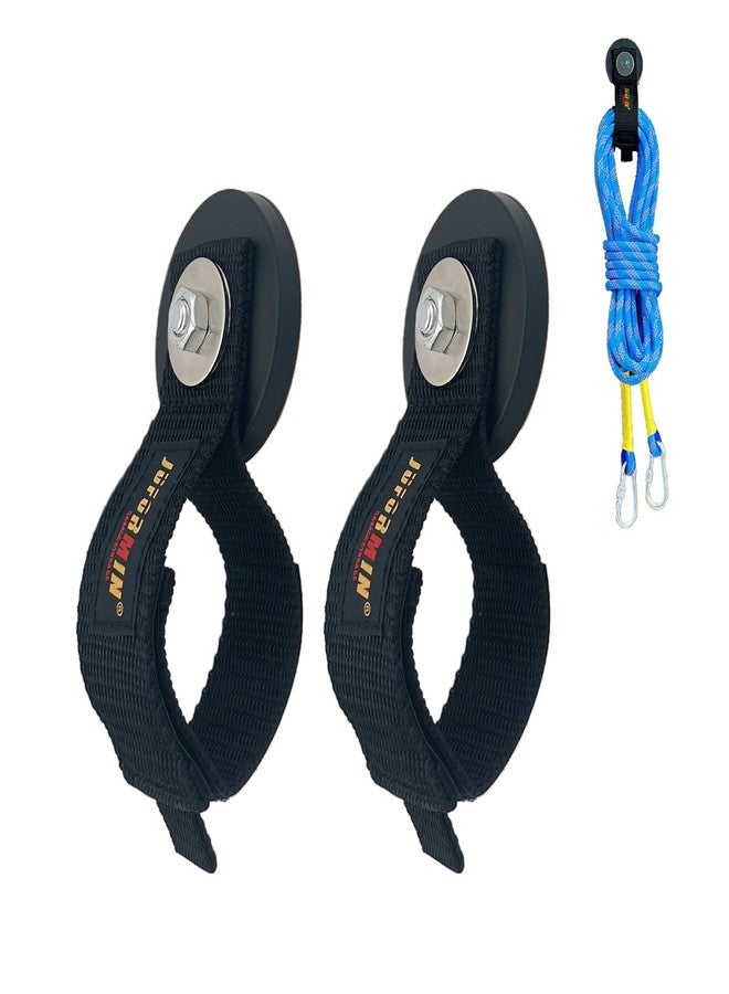 Juformin Heavy Duty Magnetic Hook, Magnetic Tool Holder, Magnetic Garage Hooks, Extension Cord Strap for Cable, Rope, Wire Storage in Garage,Workshop,RV,Pick-up(Dia.2.59" Magnet * 2Pcs) - Image 1