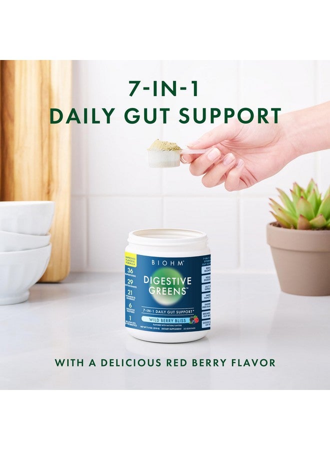 BIOHM Digestive Greens, Green Superfood Powder (7.4 Oz, 30 Servings) Immune & Gut Health Support with Antioxidants, Vitamins, Probiotics & Enzymes, Good Source of Fiber, Berry Flavor - Image 5