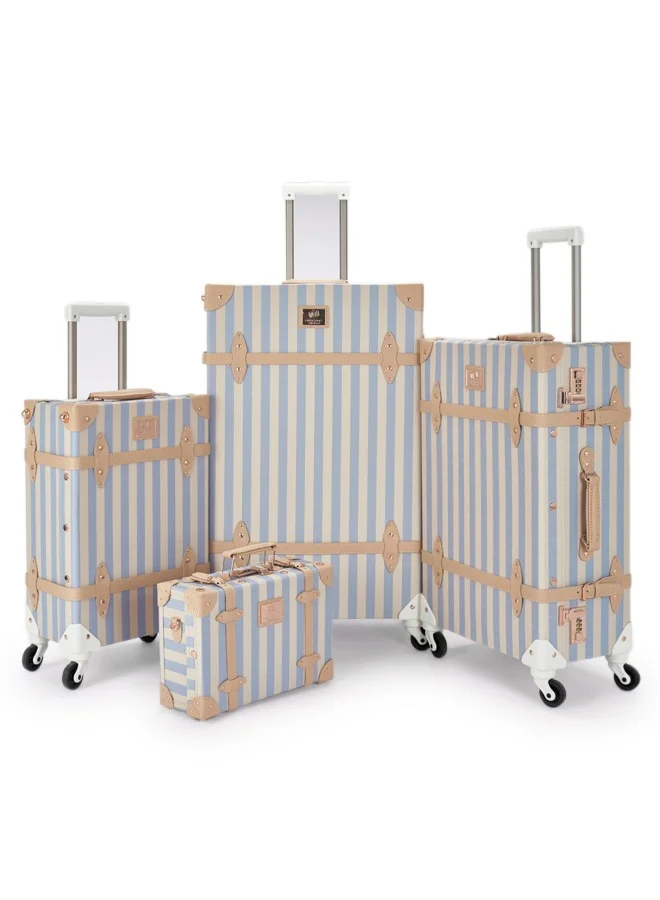 Limra Travel Bags Classic Leather Luggage 4 Pcs Set 28''-24''-20'''-13'''Inches
