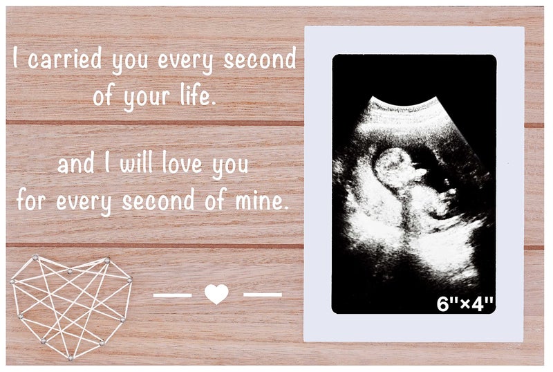 NZY Goodness Miscarriage Gift-Baby Loss Remembrance Keepsake-I Carried You Every Second Of Your Life-In Memory of Pregnancy Loss Gift-Sonogram Memorial Gift-Picture Frame Photo Frame for 6''?4'' Photo - Image 1
