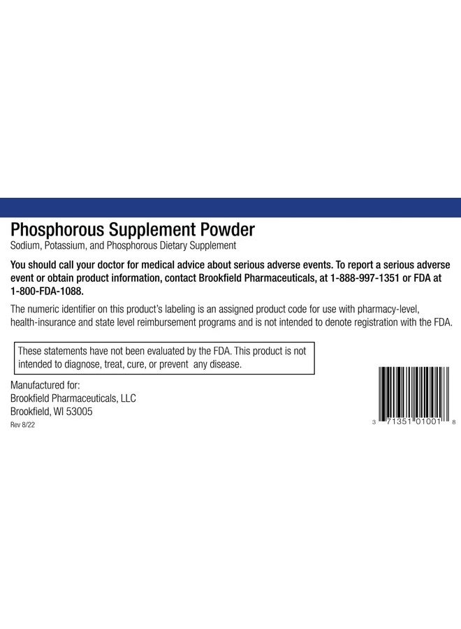 مكملات الفوسفور 100 عبوة، مسحوق مكملات غذائية مع فوسفات الصوديوم وفوسفات البوتاسيوم، مسحوق مكمل الفوسفور بنكهة الفواكه لصحة الإلكتروليت والعظام والكلى - Image 4