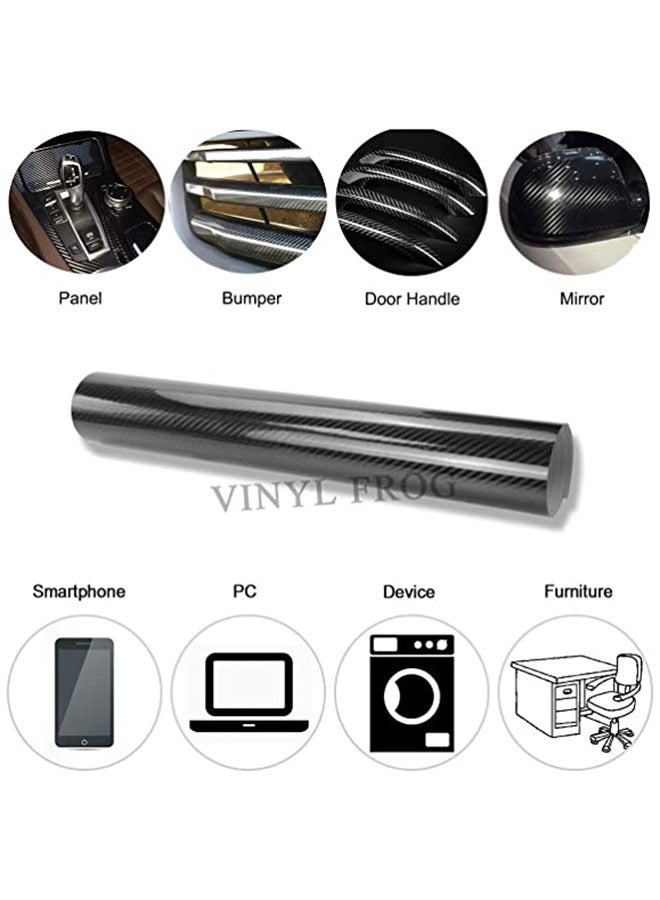 Generic 5D Carbon Fiber Texture Air Bubble Decoration Vinyl Decal 30 cm x 152 cm Black  - Image 2