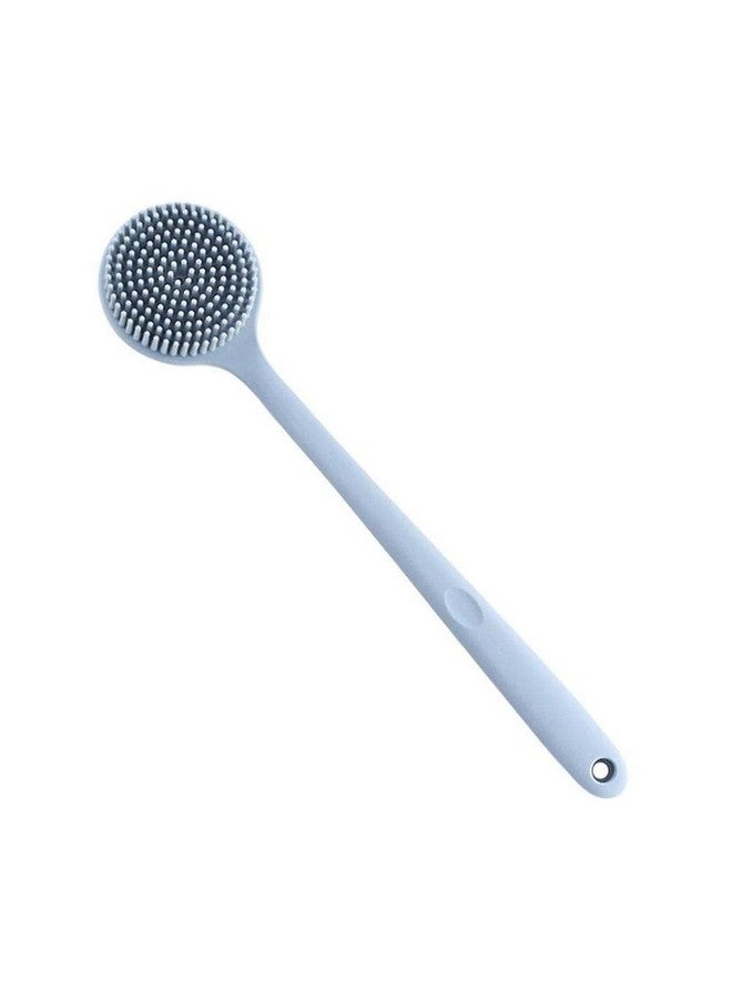MobFest Double-Sided Silicone Back Scrubber Multifunctional Bath Shower Body Exfoliating Massage Body Brush With Long Handle, 1 Pcs (Blue) - Image 1