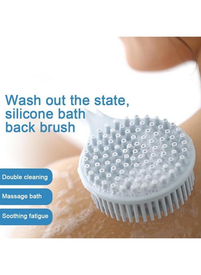 MobFest Double-Sided Silicone Back Scrubber Multifunctional Bath Shower Body Exfoliating Massage Body Brush With Long Handle, 1 Pcs (Blue) - Image 5