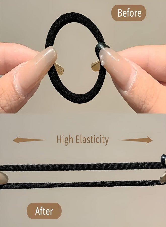 باكتيف عبوة من 20 ربطة شعر من قماش عالي المرونة مع زجاجة - ربطات شعر بتصميم بسيط ولون موحد - حلقات شعر متينة وسميكة للنساء - مثالية لعيد الحب - Image 3