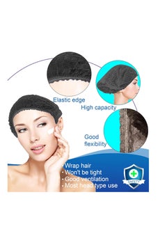 Smilco Disposable Bouffant Caps 100 Pcs,21inches Hair Net， Elastic Dust Cap for Food Service, Sleeping Head Cover (Black)  - Image 3