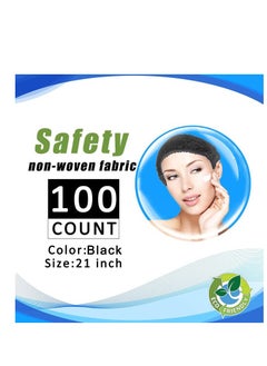 Smilco Disposable Bouffant Caps 100 Pcs,21inches Hair Net， Elastic Dust Cap for Food Service, Sleeping Head Cover (Black)  - Image 2
