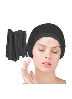 Smilco Disposable Bouffant Caps 100 Pcs,21inches Hair Net， Elastic Dust Cap for Food Service, Sleeping Head Cover (Black)  - Image 1