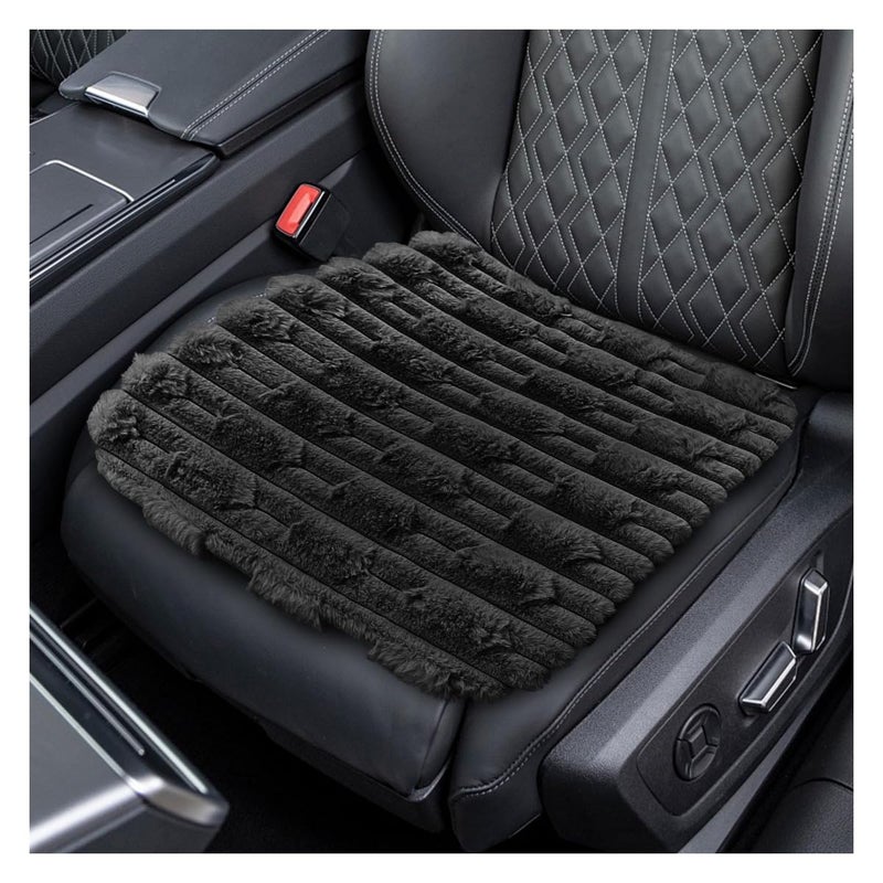 YoRise Car Seat Cushion Soft Comfortable Front Seat Bottom Protector Pad Warm Fluffy Car Driver Seats Cover Universal Vehicle Interior Decoration Accessories for CarsTrucksSUVsBlack - Image 3