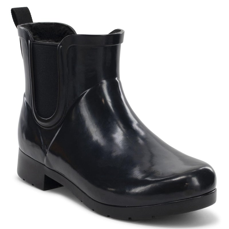 Chooka Women's Delridge Faux Fur Chelsea Rain Boot | Waterproof Ankle Bootie with Memory Foam Insole | Stylish & Comfortable in Black, 8 - Image 1