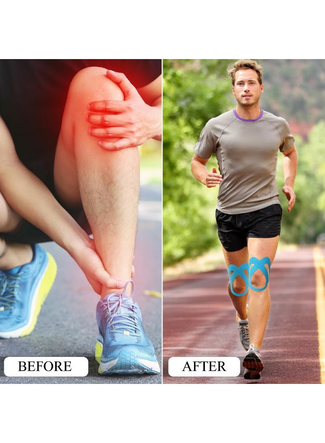 ماكدو شريط لاصق للركبة مكون من 10 قطع، شريط لاصق رياضي مقاوم للماء وقابل للتنفس وخالٍ من اللاتكس، يدعم ثبات الركبة لتخفيف آلامها، مثالي لرياضات الجري واللياقة البدنية （لونه جلدي） - Image 2