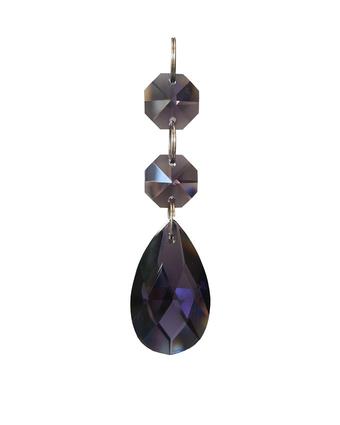 VIOLET GLASS TEARDROP PENDANTS PACK OF 10 TRADITIONAL STYLE WEDDING CHRISTMAS DECOR