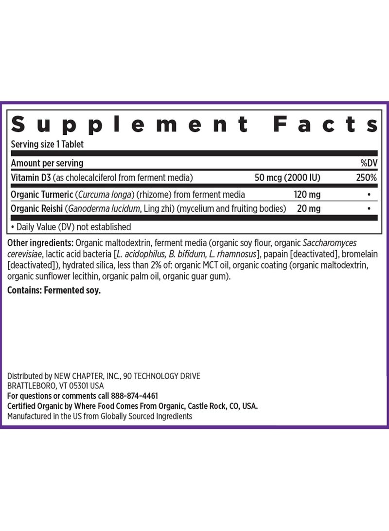 New Chapter Fermented Vitamin D3, 2,000 IU, 60 Vegetarian Tablets - Image 2