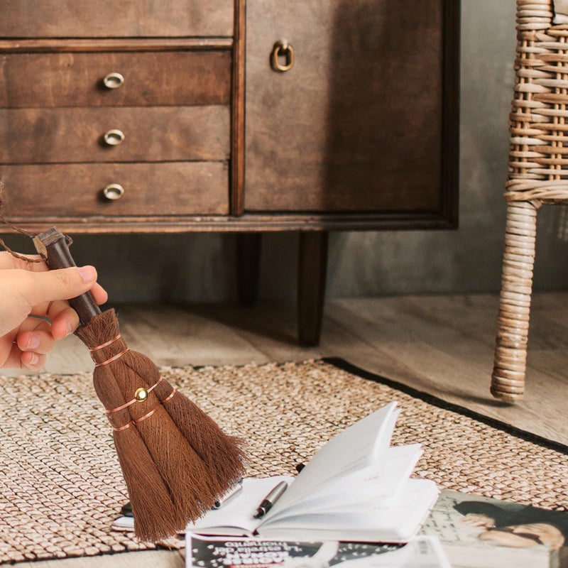 Straw Woven Hand Broom With Soft Bristles For Home Kitchen Floor Dust Cleaning - Image 5