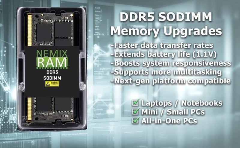 NEMIX RAM 16GB (2X8GB) DDR5 4800MHZ PC5-38400 1Rx8 1.1V CL40 262-PIN Non-ECC Unbuffered SODIMM Laptop PC Memory KIT - Image 4