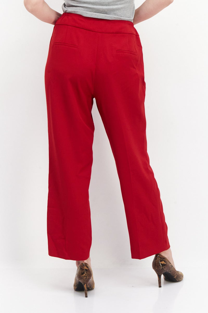 Kasper  Women Plus Size Textured Pants, Red - Image 2