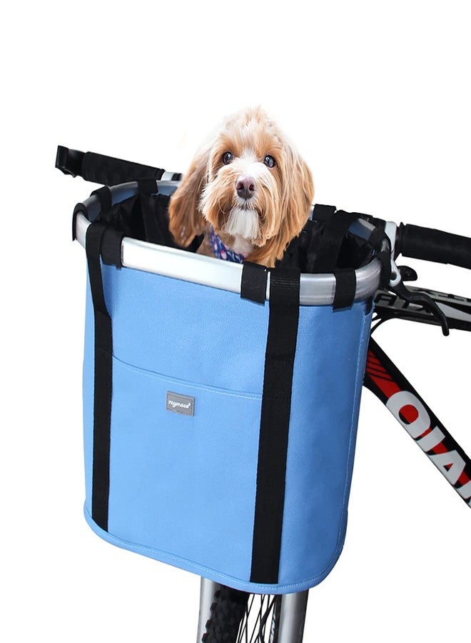 RAYMACE Bicycle Basket Dog Bike Handlebar Basket Front,Folding Detachable Quick Release Easy Install,Cycling Picnic Bag - Image 1