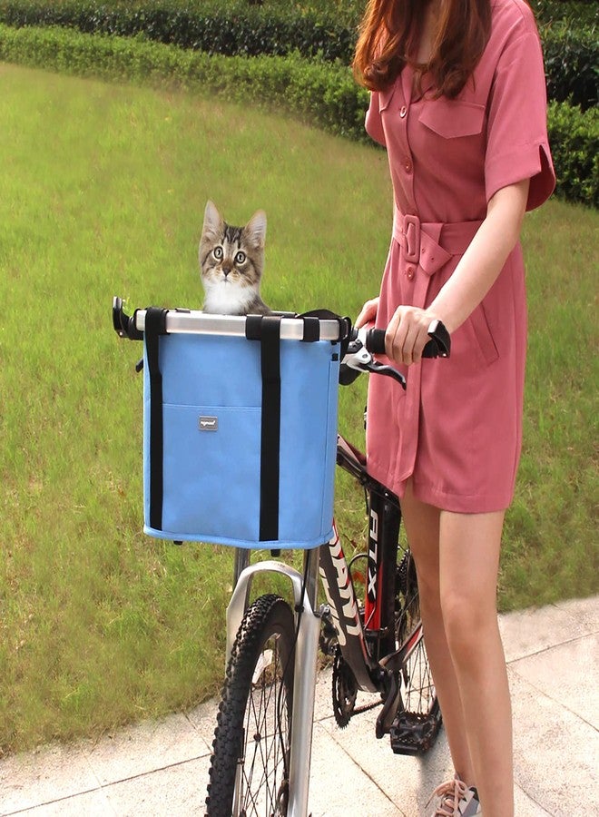 RAYMACE Bicycle Basket Dog Bike Handlebar Basket Front,Folding Detachable Quick Release Easy Install,Cycling Picnic Bag - Image 3