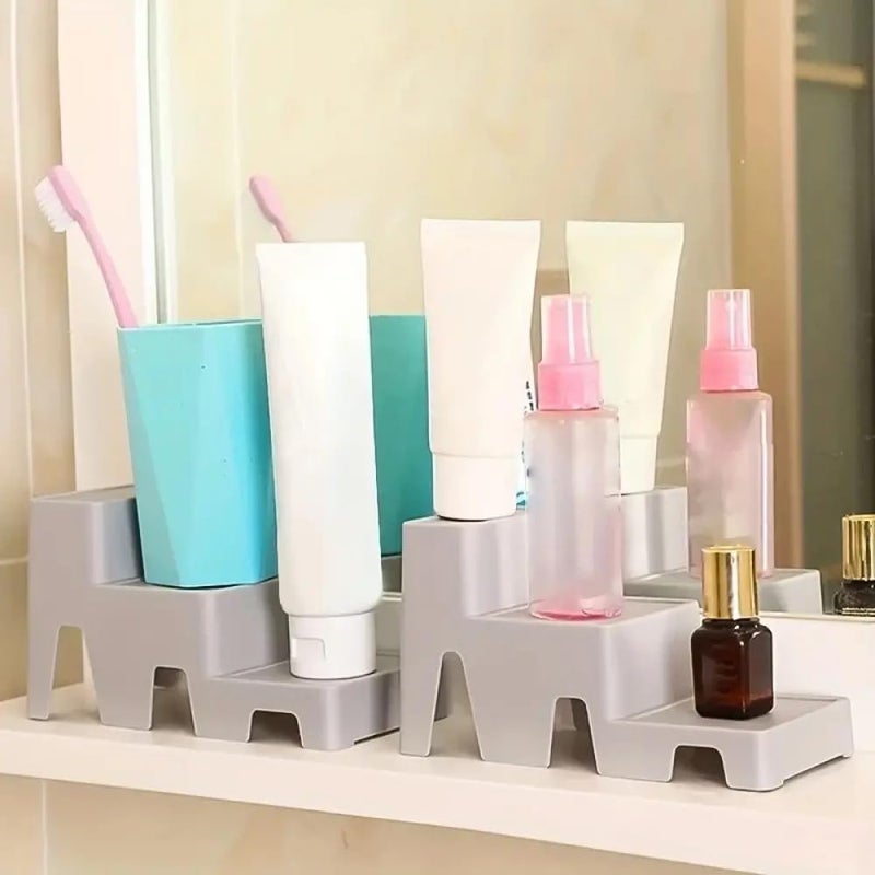 Styleys منظم مستحضرات التجميل ستايلز مع أدراج تخزين 3 طبقات لمستحضرات التجميل للنساء، رف مطبخ، مثالي لمستحضرات التجميل وجرار التوابل - 4 قطع - Image 3