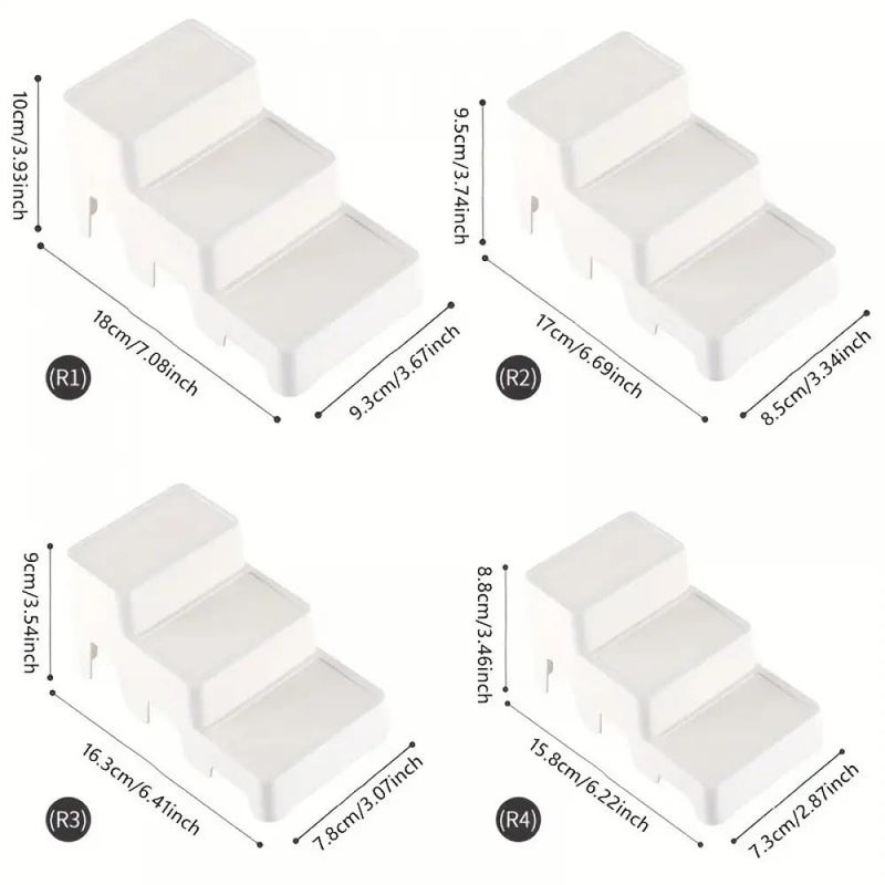 Styleys منظم مستحضرات التجميل ستايلز مع أدراج تخزين 3 طبقات لمستحضرات التجميل للنساء، رف مطبخ، مثالي لمستحضرات التجميل وجرار التوابل - 4 قطع - Image 4