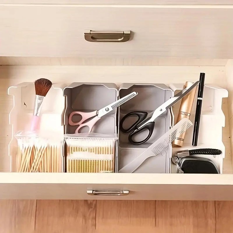 Styleys منظم مستحضرات التجميل ستايلز مع أدراج تخزين 3 طبقات لمستحضرات التجميل للنساء، رف مطبخ، مثالي لمستحضرات التجميل وجرار التوابل - 4 قطع - Image 2