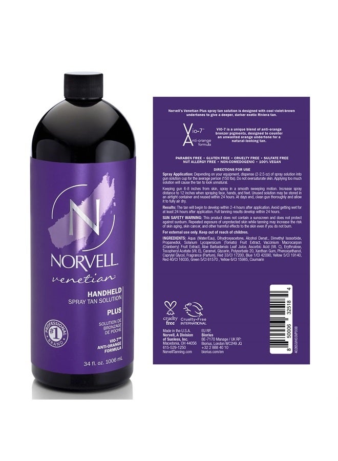 norvell Premium Professional Sunless Tanning Spray Tan Solution - Venetian Plus, 1 Liter - Image 2