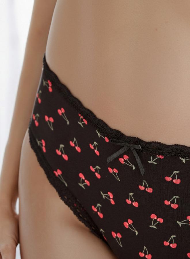 Splash FAV Panty Low-Rise Bikini Briefs with Cherry Print - Image 3