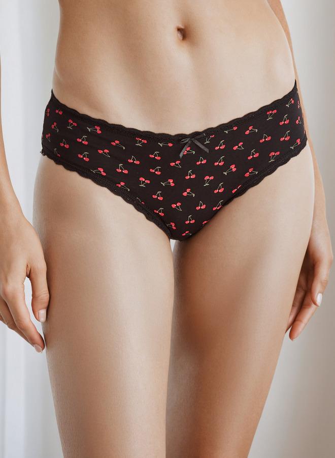 Splash FAV Panty Low-Rise Bikini Briefs with Cherry Print - Image 1