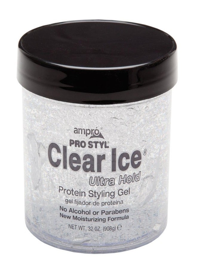 (PACK OF 2) AMPRO Clear Ice Ultra Hold Protein Styling Gel (32oz)