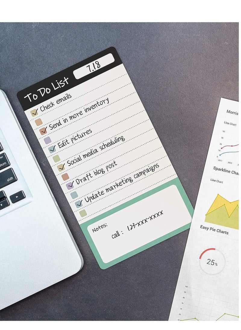 Generic - To Do List Sticky Notes, 8pcs Dry Erase Reusable to Do List Sticky Notes, Daily Planner Chart, Checklist Notepad, Lined Task Todo Memo Pad for Home, Office, Refrigerator, Desk, Mirror - Image 1