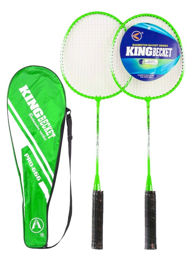 World Fitness - King Becket Badminton Racket Set Green - Image 1