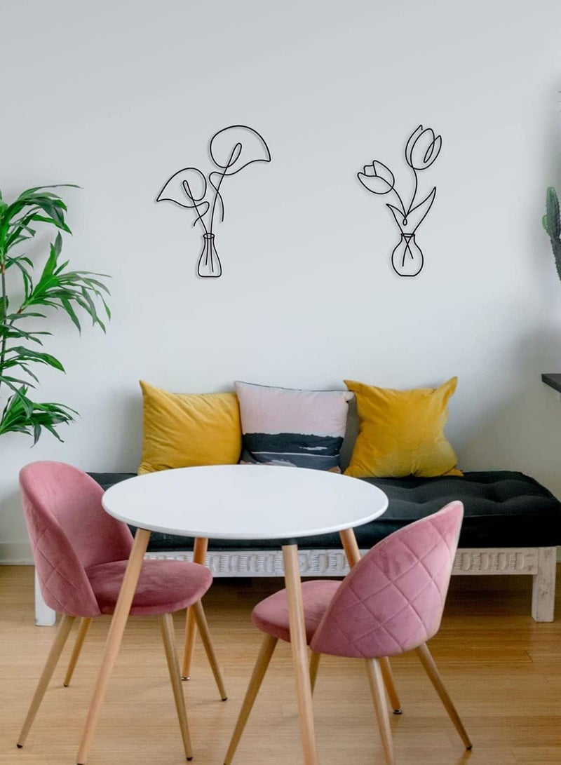 Y&D Metal Flower Wall Decor Boho Art Minimalistic Plant Bedroom Living Room (Calla)  - Image 5