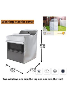 Arabest Washing Machine Cover Durable Thicker Fabric 2 Zippers Design for Convenient Use Fit Most Top Load or Front Load Washers/Dryers  - Image 2