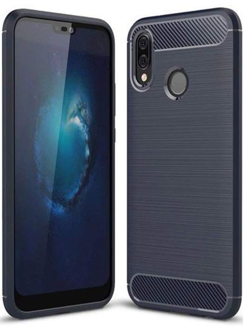 3إي غطاء حماية بتصميم مرن من ألياف الكربون لهاتف هواوي نوفا P20 لايت أزرق داكن - Image 1