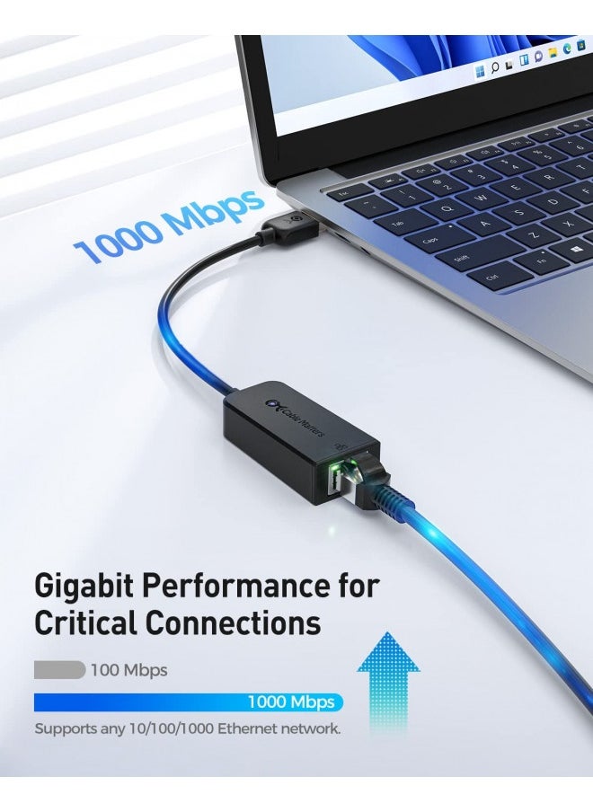 Cable Matters - Cable Matters Plug And Play Usb To Ethernet Adapter With Pxe, Mac Address Clone Support (Usb 3.0 To Gigabit Ethernet, Ethernet To Usb, Ethernet Adapter For Laptop) Supporting 10/100/1000Mbps In Black - Image 1