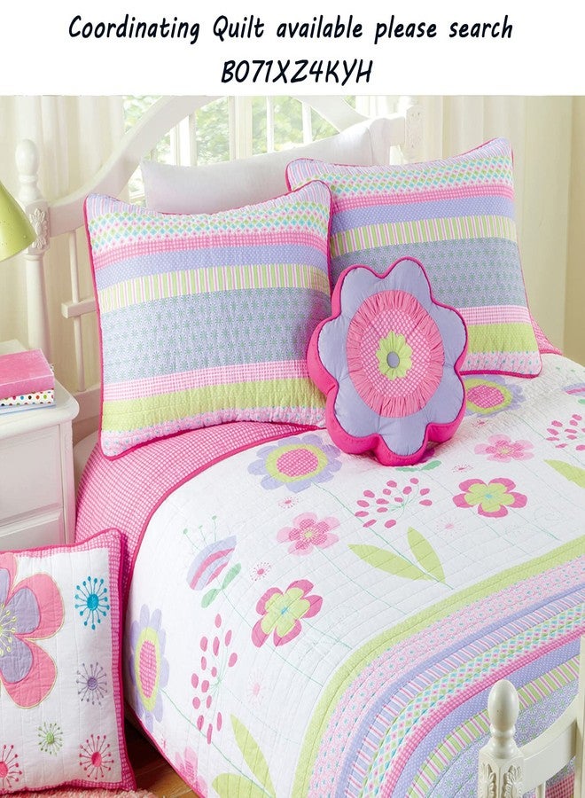 Cozy Line Home Fashions طقم لحاف سرير قابل للعكس من القطن بنسبة 100% بنقشة فيل باللونين الوردي والأخضر من Cozy Line Home Fashions (وسادة زهور، وسادة زينة - قطعة واحدة) (وسادة على شكل زهرة) - Image 4