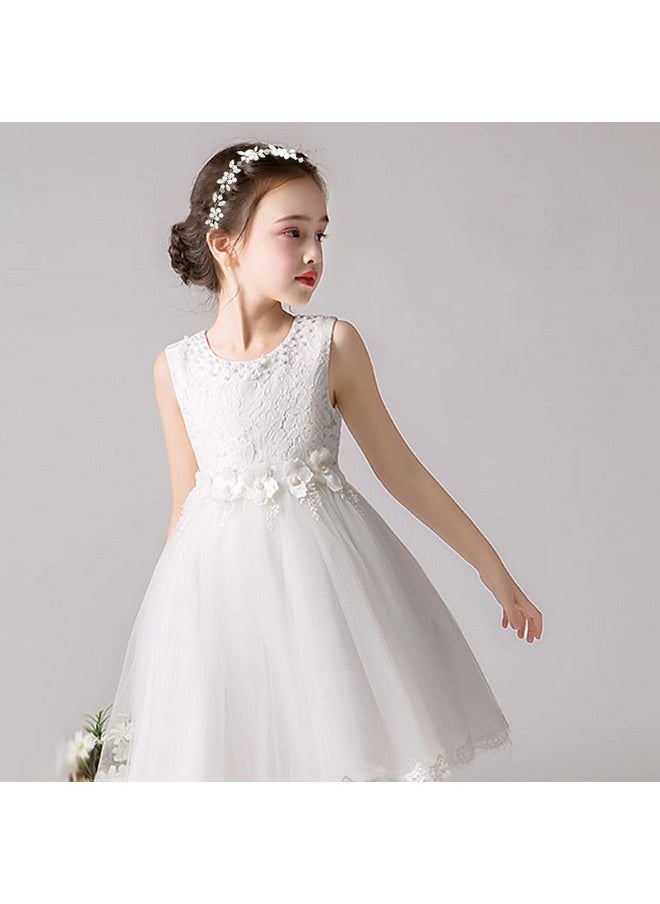 DonLeeving Flower Girl Headpiece Silver Wedding Pearls Rhinestone Headband Princess Hair Accessories for Birthday, Party, First Communion, Wedding  - Image 5