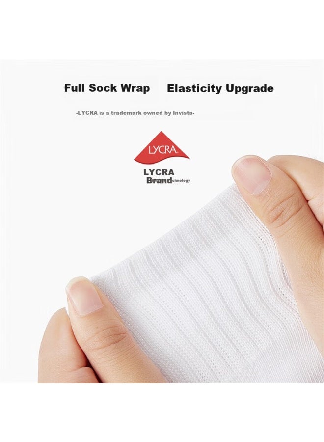 Bambi Children's Socks Student White Socks Spring And Autumn Thin Style Men's Solid Color Summer Mid-tube Cotton Socks Bb2081 Size 22-24 - Image 3