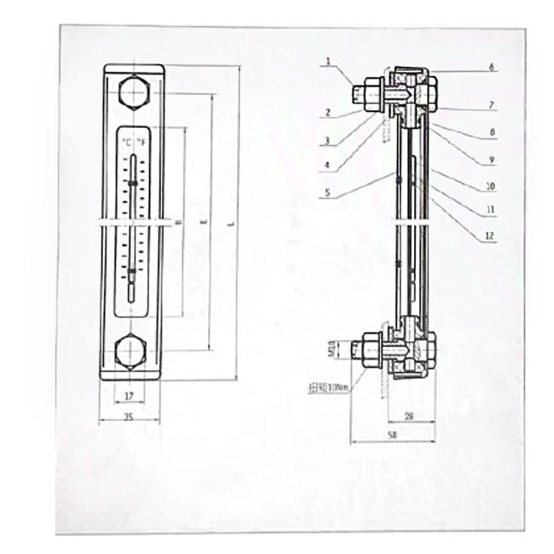 Oil Liquid Level Gauge Meter Accurate Measurement Good Sealing Transparent Glass Intuitive Display Sensor - Image 3