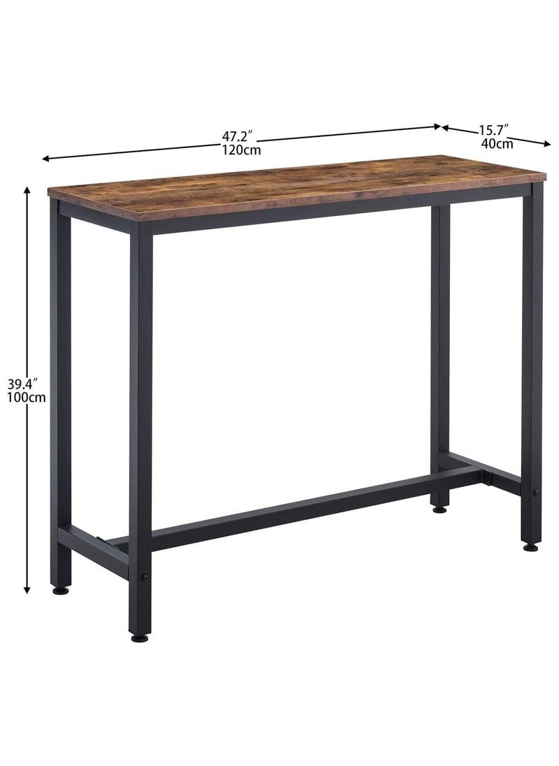 Chulovs 3-Piece Dining Table Ensemble, Bar Table & Chair Set, Kitchen Counter-Height Table with Two Stools, Steel-Framed, Industrial-Themed Bar Table for Kitchen, Living Spaces, & Gathering Areas  - Image 5