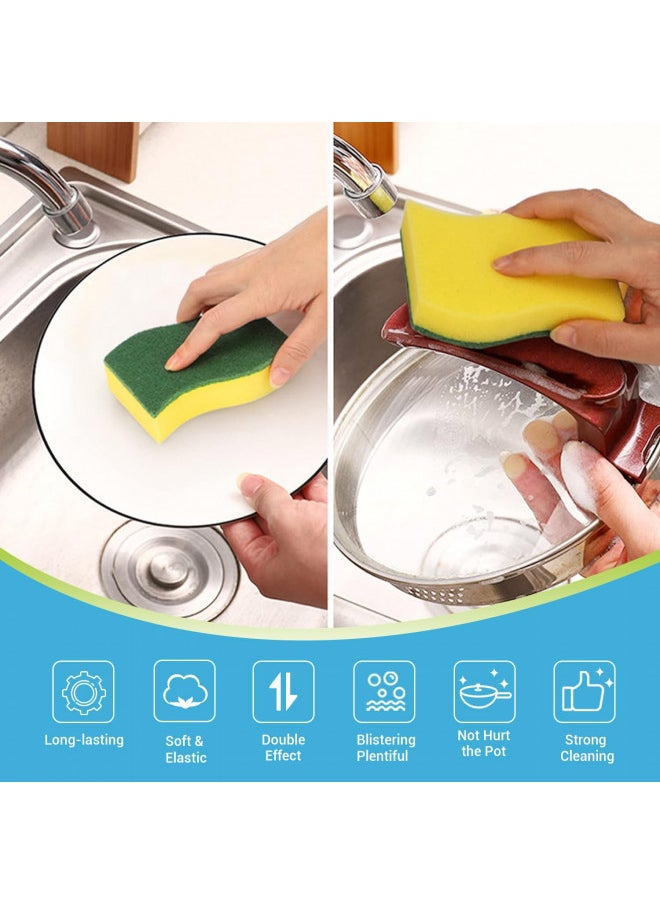 AIDEA Heavy Duty Scrub Sponge-50 Count, Cleaning Sponge, Kitchen Dish Sponge, Effortless Cleaning Eco Scrub Pads for Dishes,Pots,Pans All at Once