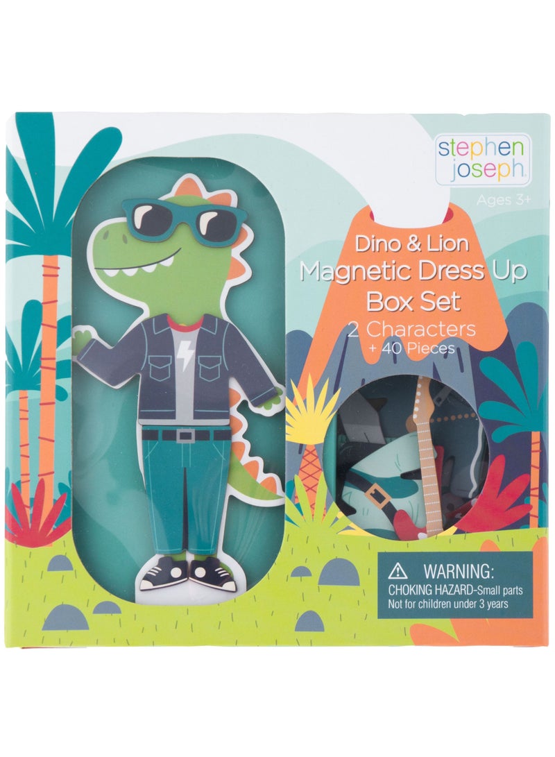 Stephen Joseph Kids Magnetic Dress Up Doll 	Dino And Lion - Image 1