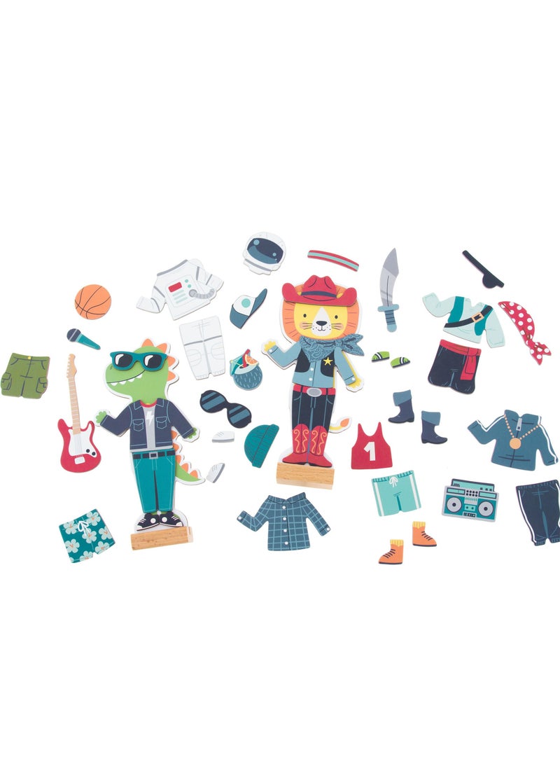 Stephen Joseph Kids Magnetic Dress Up Doll 	Dino And Lion - Image 4