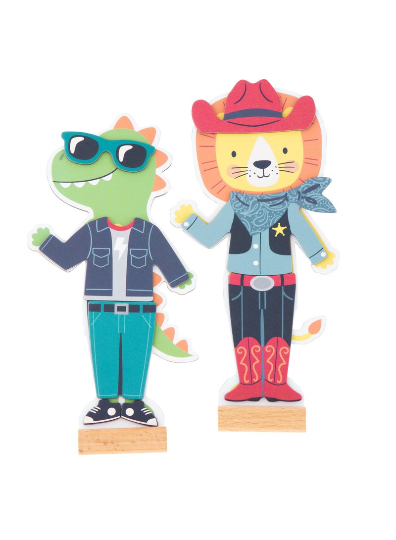 Stephen Joseph Kids Magnetic Dress Up Doll 	Dino And Lion - Image 3