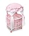 Badger Basket Pavilion Doll Bed for Dolls Includes Padded Mat Durable Stylish Toy Furniture with Canopy for Pretend Play Dcor for Kids Ages 3 Pink - Image 3