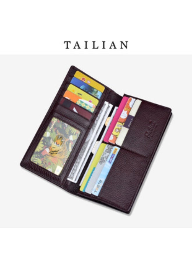 TAILIAN Genuine Leather Men's Long Business Wallet - Image 2