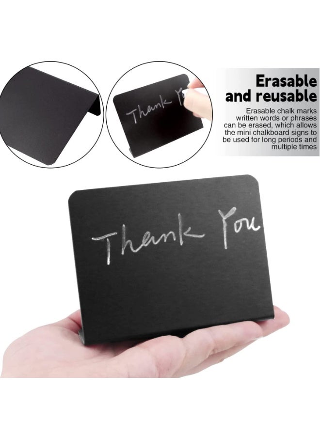 Bukela JZS Mini Chalkboard Signs for Food,with 2 White Pens,1 Red Pen and 1 Wiping Cloth,Small L Style Buffet Chalkboards Signs for Weddings,Birthday Parties,Buffet,Bakery and Retail 12 Pack - Image 3